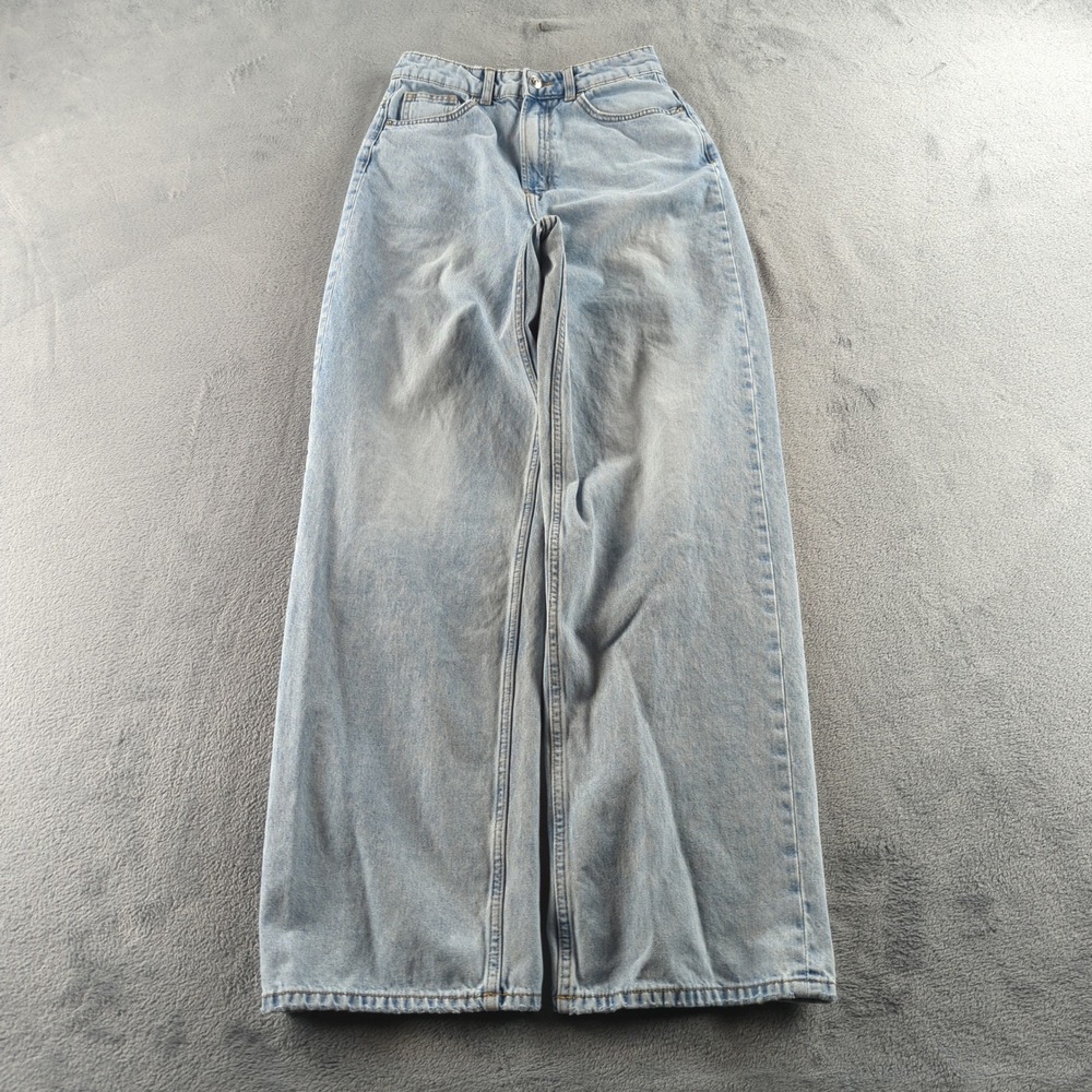 Divided Jeans Womens 4 Blue Light Wash High Rise Wide-Leg Relaxed Denim